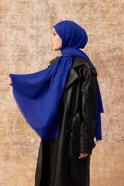Fendi Desen Pamuk Jakar Şal Saks 8009-12