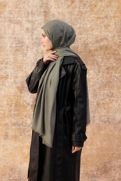Fendi Desen Pamuk Jakar Şal Yosun 8009-14