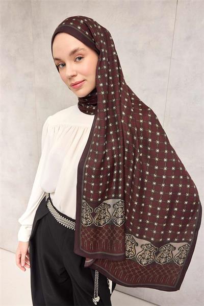 Floş Viskon Organik Şal Halat Desen Bordo 195x75