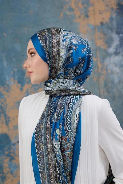 İndigo Hint Vual Şal - 5007-03