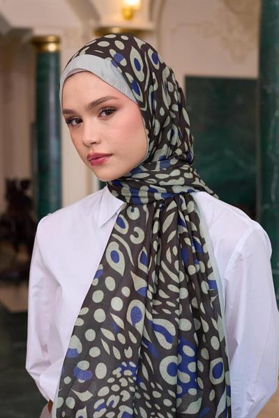 İpekhan Soft Şal Acı Kahve Mavi 3050-02