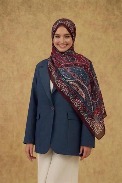 İpekhan Soft Şal Bordo Turkuaz 3053-01
