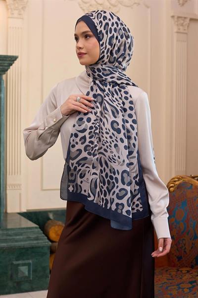 İpekhan Soft Şal Lacivert Beyaz 3050-12