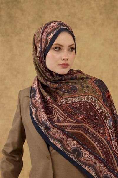 İpekhan Soft Şal Lacivert Haki 3053-10