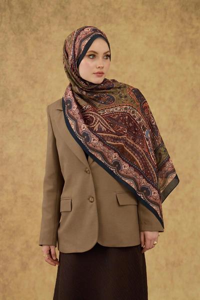 İpekhan Soft Şal Lacivert Haki 3053-10