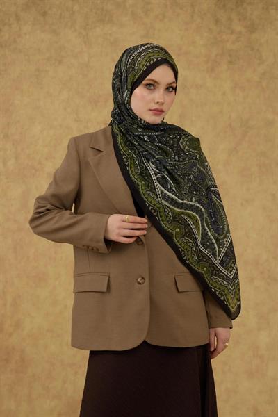 İpekhan Soft Şal Siyah Yeşil 3053-18