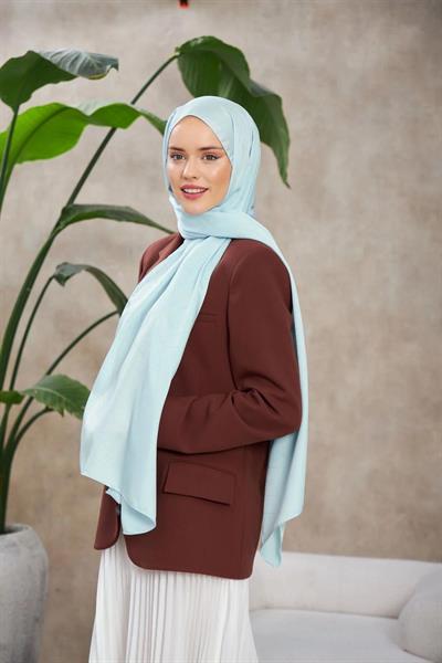 Line Leola Desen İpeksi Jakar Şal Gri Mavi 9009-10