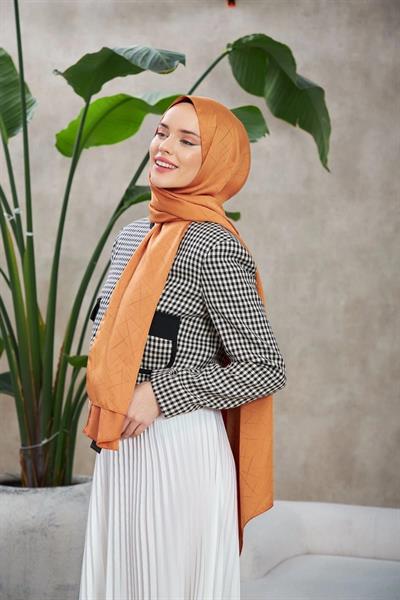 Line Leola Desen İpeksi Jakar Şal Taba 9009-08