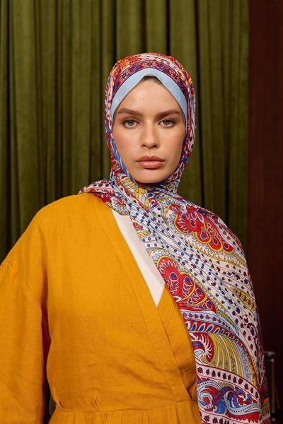 Marrakech Koleksiyon Soft Şal Kırmızı Baby Blue 3047-11