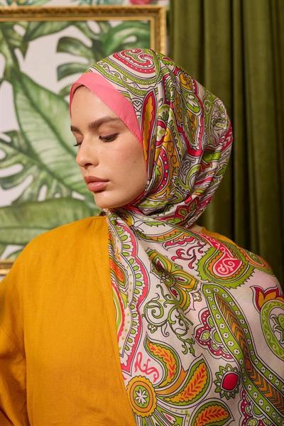 Marrakech Koleksiyon Soft Şal Soft Pembe Yeşil 3048-12