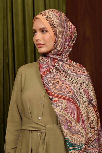 Marrakech Koleksiyon Soft Şal Somon Kırmızı 3047-02
