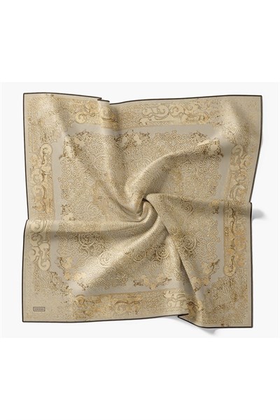 Monare Eşarp Etnik Motif Bej 90x90