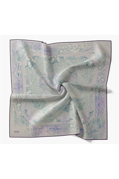 Monare Eşarp Etnik Motif Gri 90x90