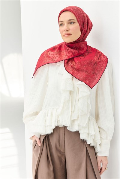 Monare Eşarp Etnik Motif Narçiçeği 90x90