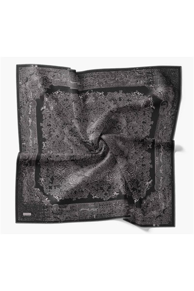 Monare Eşarp Etnik Motif Siyah 90x90