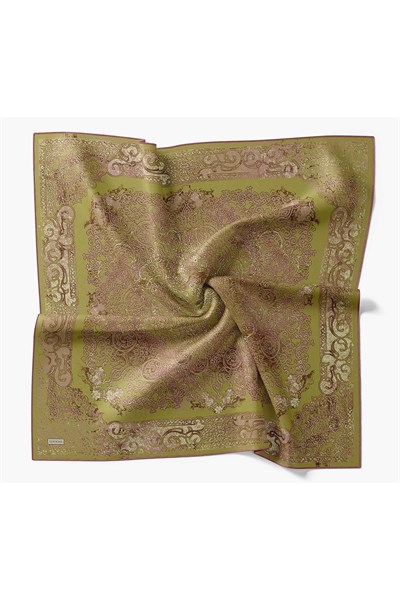 Monare Eşarp Etnik Motif Yeşil 90x90