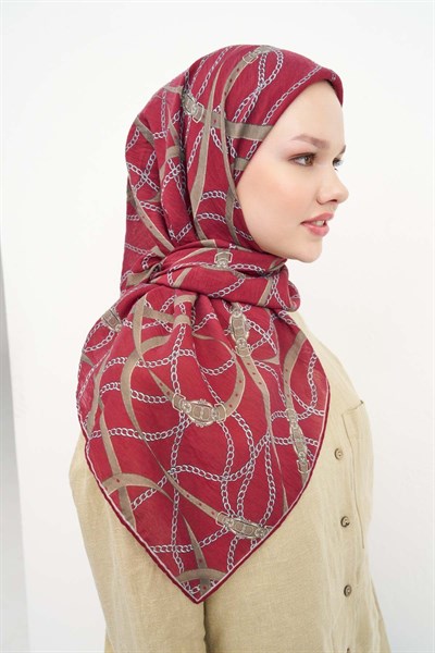 Monare Eşarp Kemer Bordo 90x90