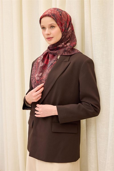 Monare Eşarp Lora Koyu Bordo 90x90
