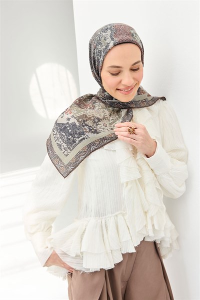 Monare Eşarp Modern Kiremit 90x90