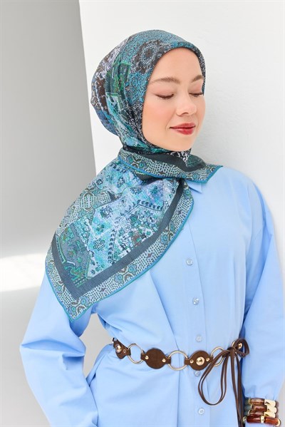 Monare Eşarp Modern Koyu Lacivert 90x90