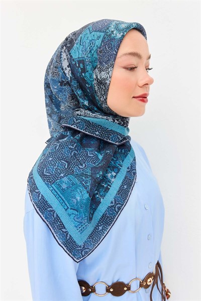 Monare Eşarp Modern Lacivert 90x90