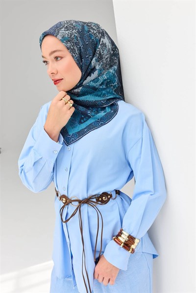 Monare Eşarp Modern Lacivert 90x90