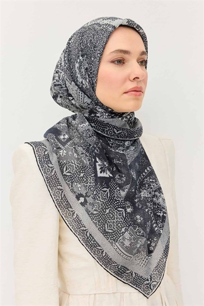 Monare Eşarp Modern Siyah 90x90