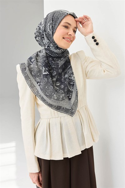 Monare Eşarp Modern Siyah 90x90