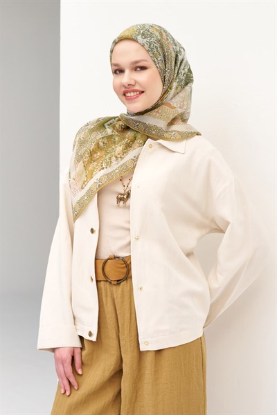 Monare Eşarp Modern Yeşil 90x90