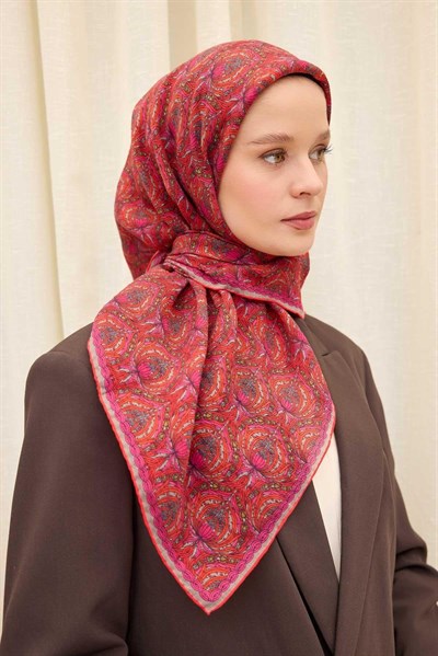 Monare Eşarp Tomurcuk Kırmızı 90x90