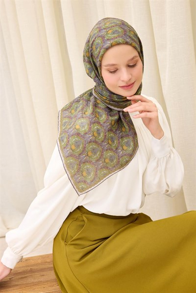 Monare Eşarp Tomurcuk Yeşil 90x90