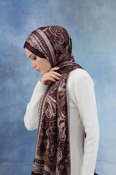 Mürdüm Hint Vual Şal - 5005-05