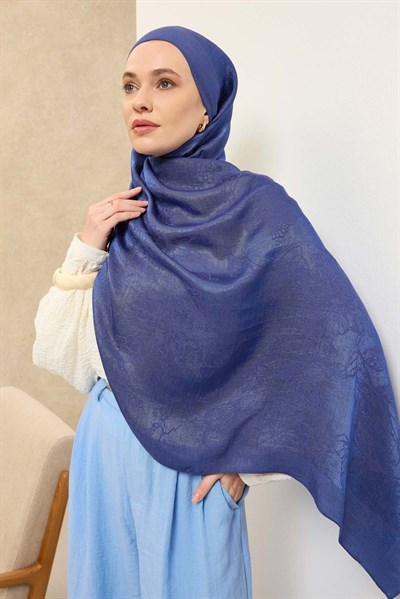 Naia Pamuk Şal Çiçek Desen Saks
