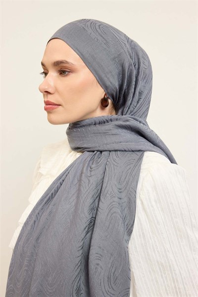 Naia Pamuk Şal Line Desen Füme