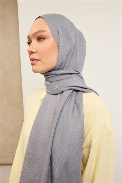 Naia Pamuk Şal Line Desen Gri