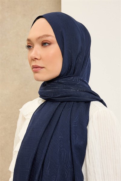 Naia Pamuk Şal Line Desen Lacivert
