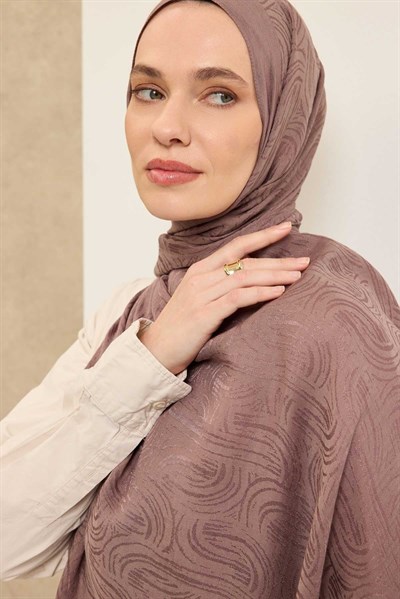 Naia Pamuk Şal Line Desen Vizon