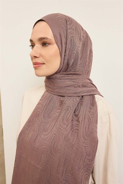 Naia Pamuk Şal Line Desen Vizon
