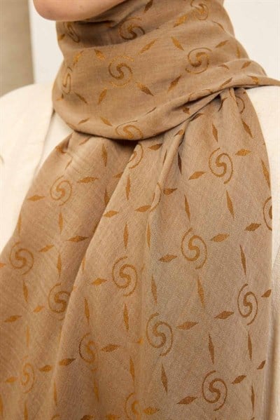 Naia Pamuk Şal Maxi Monogram  Altın
