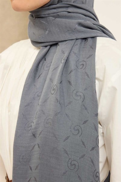 Naia Pamuk Şal Maxi Monogram Füme