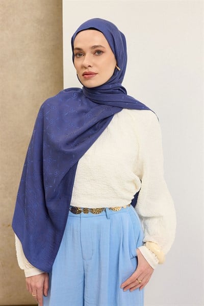 Naia Pamuk Şal Maxi Monogram Saks