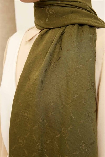 Naia Pamuk Şal Maxi Monogram Yeşil