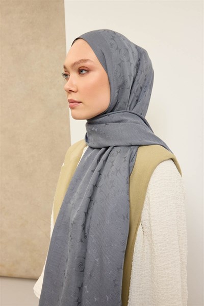 Naia Pamuk Şal Mini Monogram Füme
