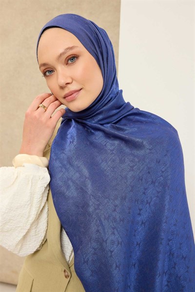 Naia Pamuk Şal Mini Monogram Saks