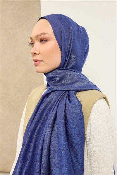 Naia Pamuk Şal Mini Monogram Saks