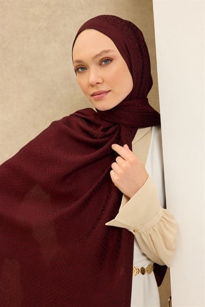 Naia Pamuk Şal SH Desen Bordo