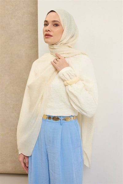 Naia Pamuk Şal SH Desen Krem