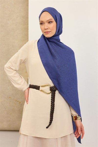 Naia Pamuk Şal SH Desen Saks