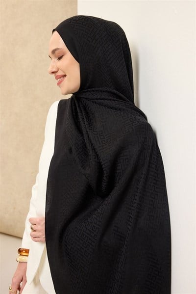 Naia Pamuk Şal SH Desen Siyah