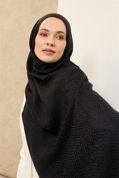 Naia Pamuk Şal SH Desen Siyah